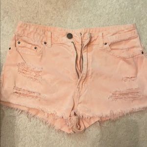 Urban Outfitters Pink denim cutoff shorts